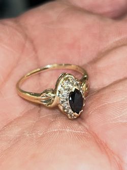 10k Diamond Sapphire Ring 200