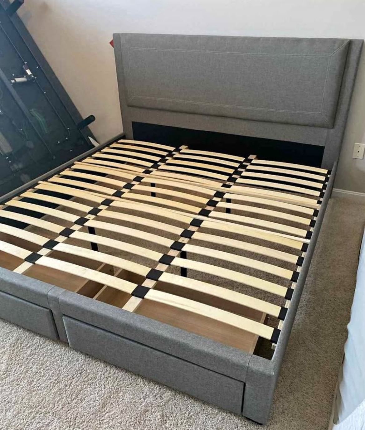 Brand new king size grey storage bed frame