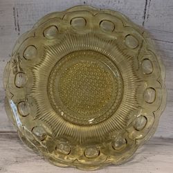 Vintage 1960's Clear Pressed Glass 11" dia Serving Plate Tray Platter