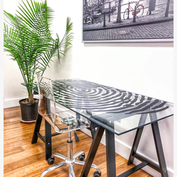 Glass table top Finger print - ikea