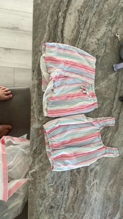 Cute red pink, blue, and white and teal little outfit
