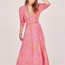 NEW Free People Jens Pirate Booty Garden Party Row Maxi Dress S