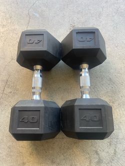 CAP Barbell, 40lb Rubber Hex Dumbbell, Single