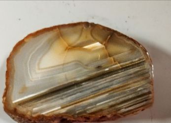 Natural Polished Waterline Agate Slice/Slab Earthy Crystal Specimen Decor