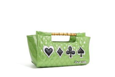 Lux de ville Envy Green Sparkle Paradise Card Clutch new