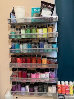 Large Craft Glitter Collection with Wall Rack