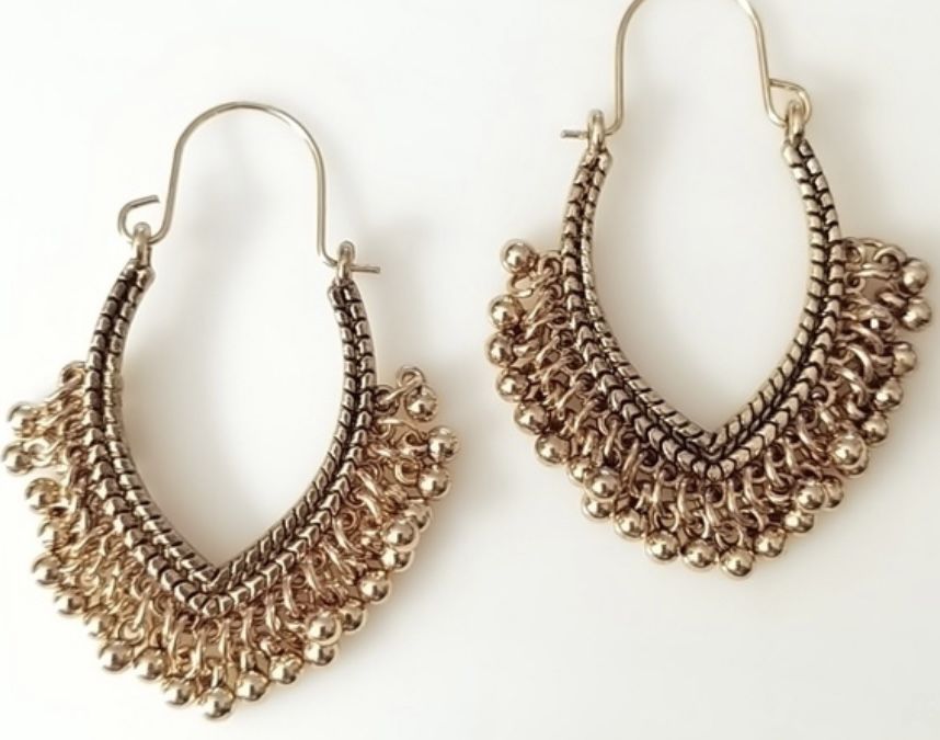 Gold Ball Fringe Dangle Earrings Brand New Fashion Jewelry 