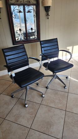 Two Chrome Office Chairs