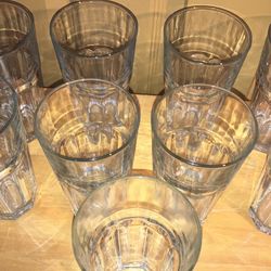 Set of 9 Clear Glasses