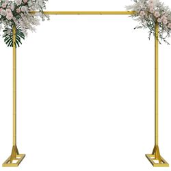 8.2FT Adjustable Backdrop Stand Kit - Square Wedding Arch & Balloon Arch For Photo Booth Background, Baby Shower, Birthday Party Decorations (Portable