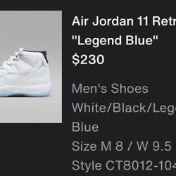 Air Jordan’s 11 Retro Legend blue