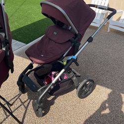 Silver Cross Wave Single-to-Double Stroller Claret