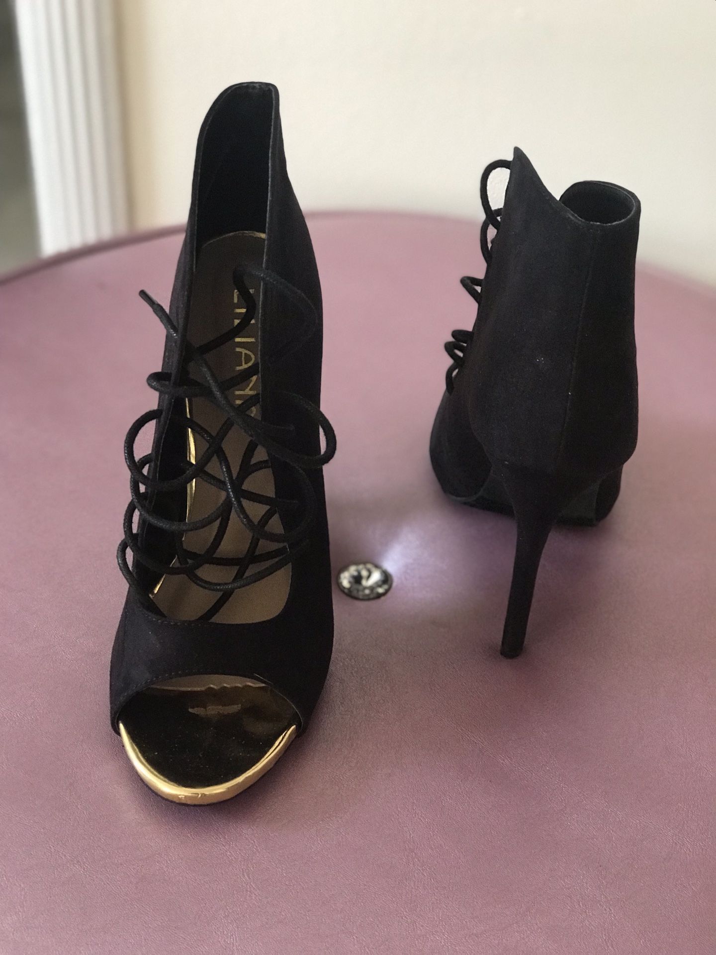 Black Strappy Lilliana Heels