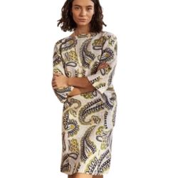 Boden Laurie Linen Paisley Print Dress - Size 12P
