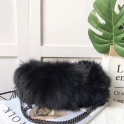 Black Fox Fur Handbag Only 