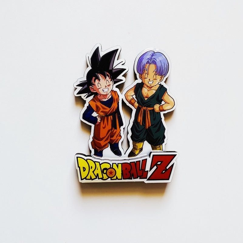Dragon ball z goku and trunks wood refrigerator magnets