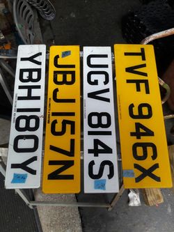 Licence plates 4 different 15.00 each see our other items on my sight