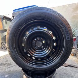 1 GOOD USED SPARE TIRE TOYOTA COROLLA 16X6 1/2  5X100   205/55R16 MICHELIN-TIRE $40  PICKUP ONLY 