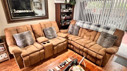 Medium brown sofa set