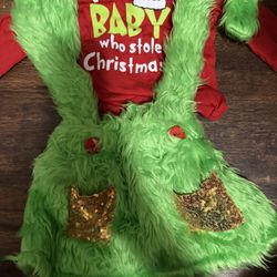 The Grinch Baby Skirt Set 