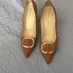 Prada Shoes Beige Size 40 With Duffle Bag 