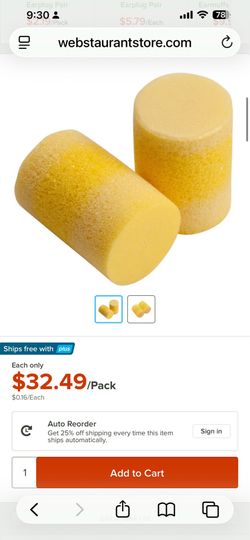 M (contact info removed) E-A-R™ Classic Yellow Uncorded Foam Earplugs - 200/Pack