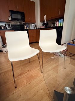 Pair of IKEA White Dining Chairs