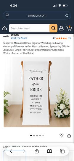 Reserved memorial chair sign