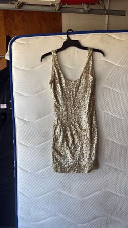 Gold sequin cocktail dress - small