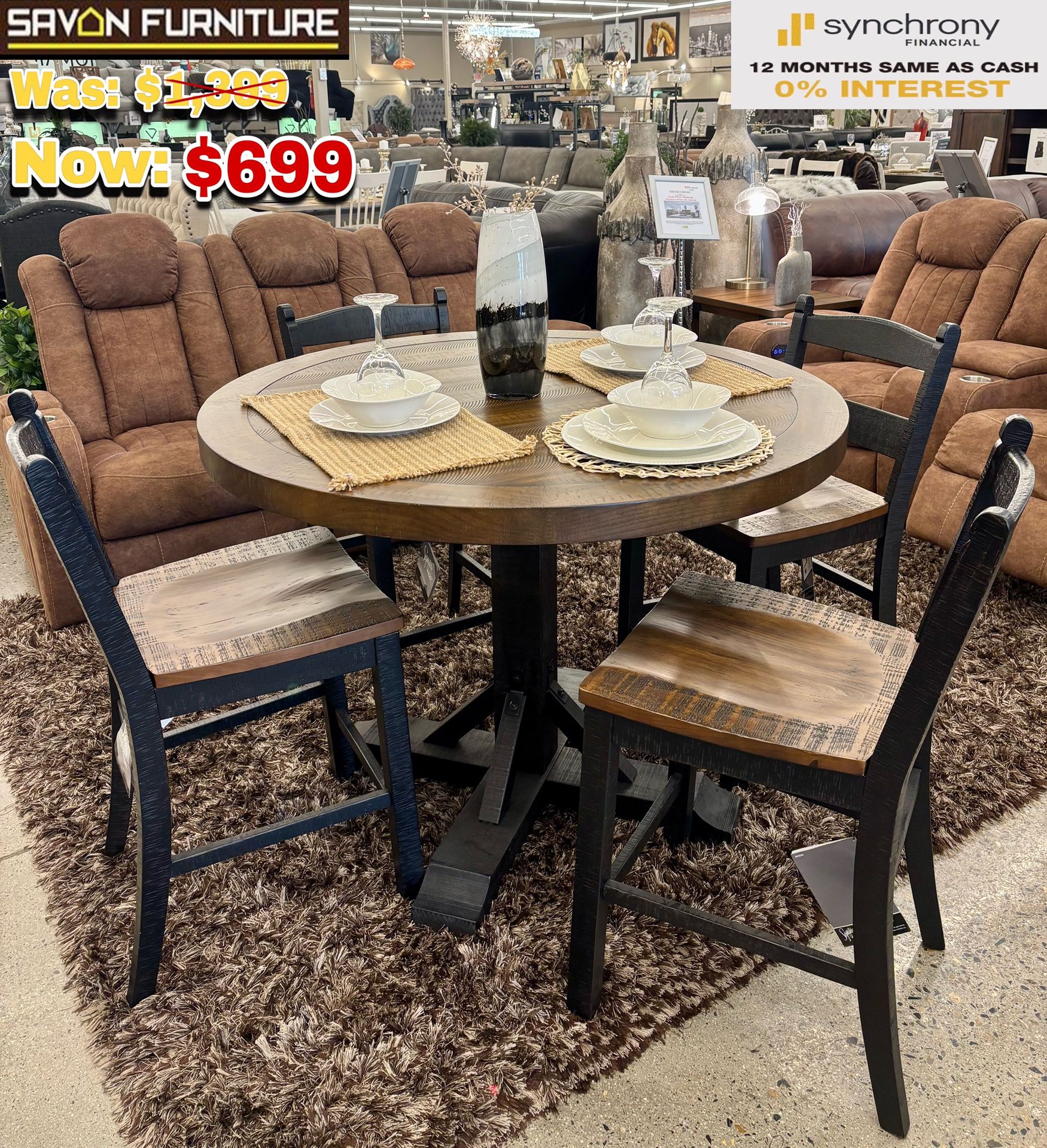 CH Dining Table W/ 4 Chairs 