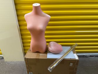 Brand New Female Mannequin Torso Dress Form Adjustable Stand Metal Base Pink Gold
