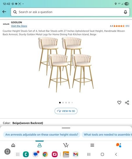 4 Counter height Bar Stools, Brand new