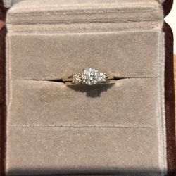 14k Engagement Ring With Natural Diamonds  