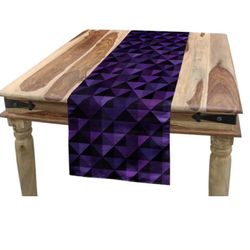 Black/Purple Checkered Table Runner (120”x16”)
