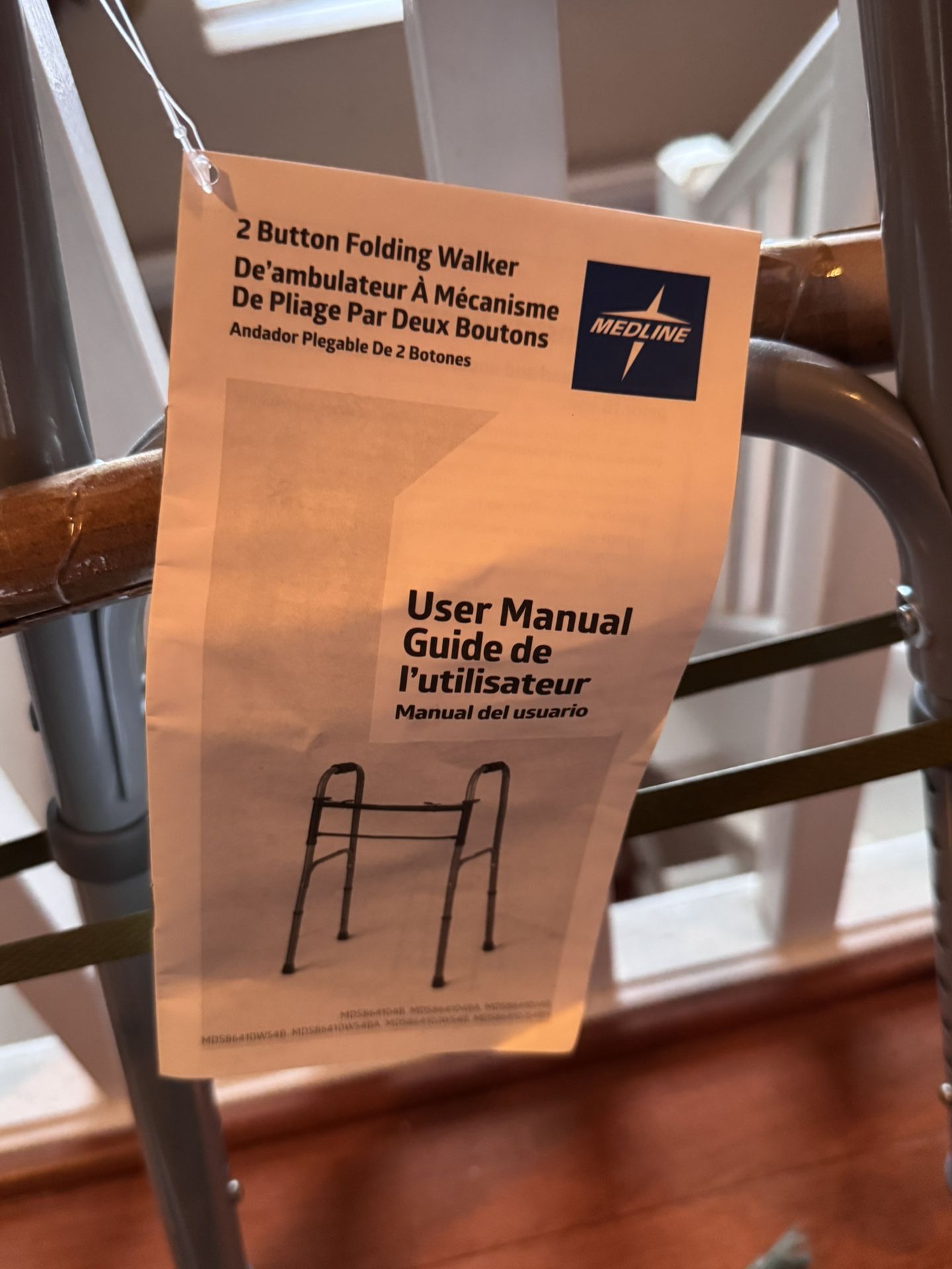 For Sale: Brand New Medline 2-Button Folding Walker with Wheels