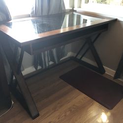Wooden and Glass Desk