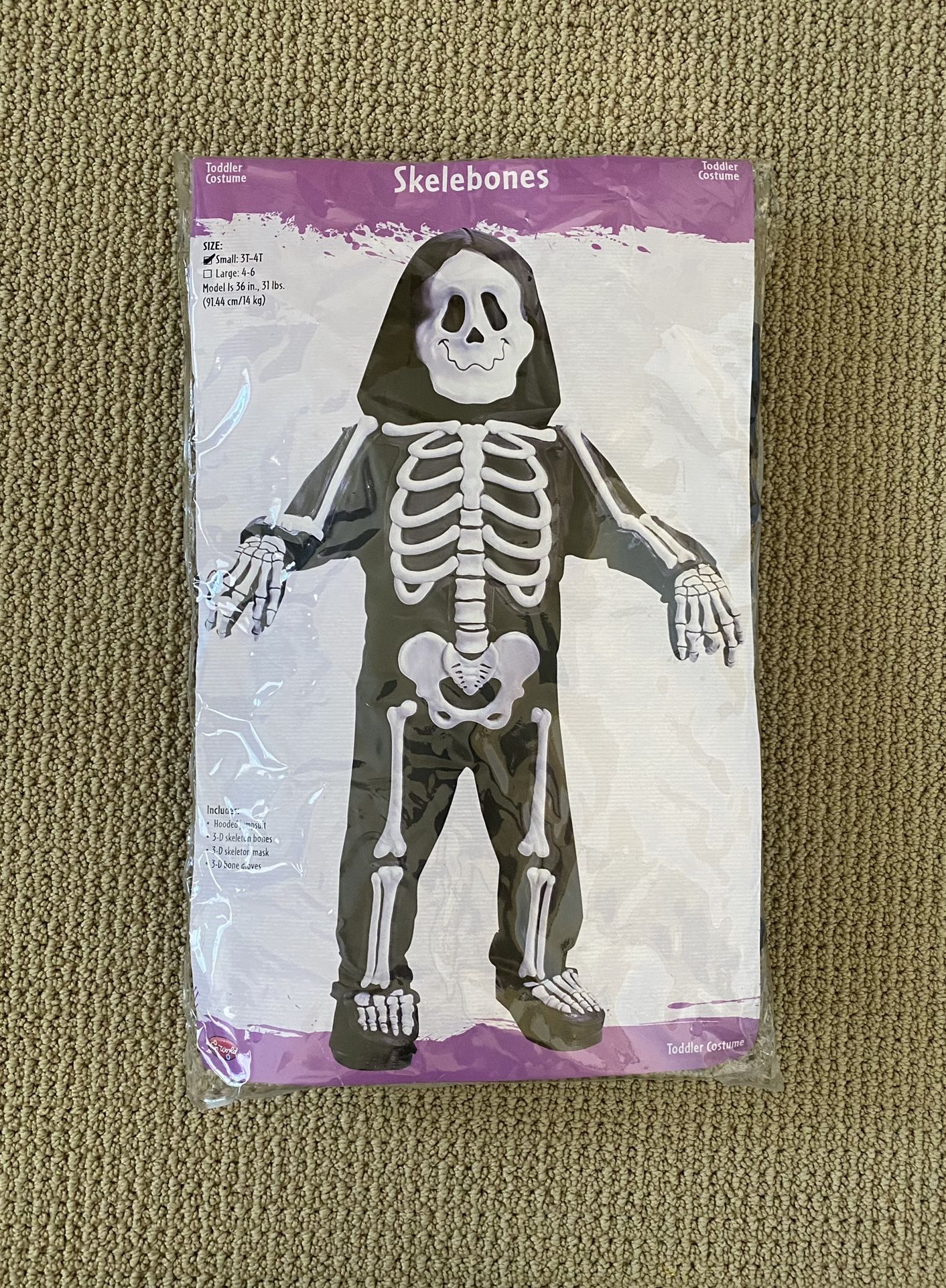 Skeleton Costume For Toddler Size 3T-4T