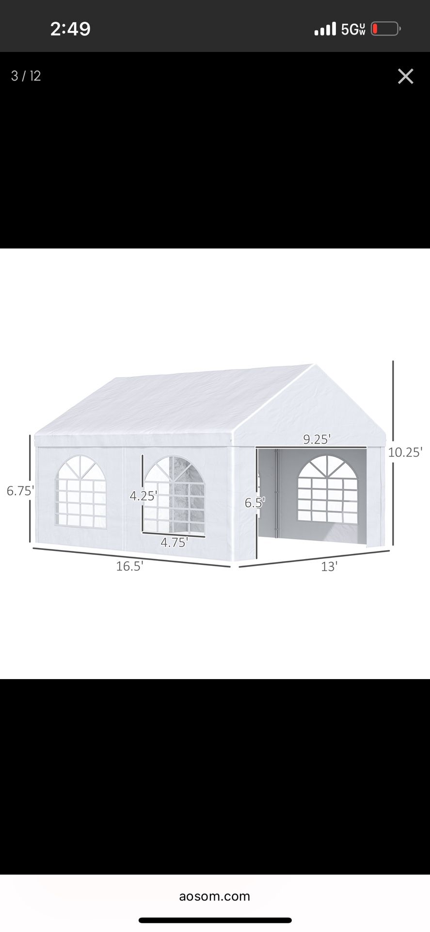 Outsunny Outdoor Canopy / Party Tent – New in Box