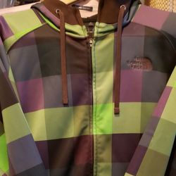The North Face Cryptic Series Hoodie TNF APEX Jacket Andes Green Plaid Men's Large Ski Snow Bike Water Proof Vented $340.00  Retail New Offer Welcome