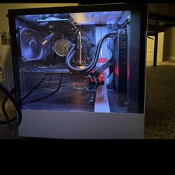 Custom built gaming computer with water cooler