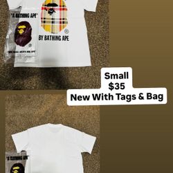 Small White Burberry Bape Shirt