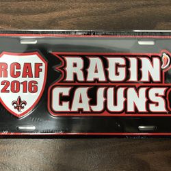 Ragin Cajun Craft 2016 Metal Sign, Driving Plate