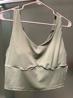 Sage Green Cropped Sports Bra Tank Top
