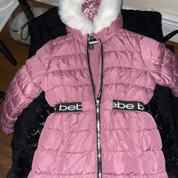 Girls BeBe Bomber Coat Size 14/16 Faux Fur