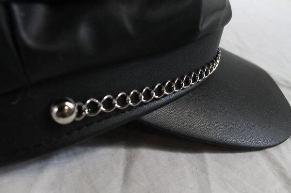 Black Biker Style Halloween/Party Cap