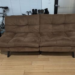 Brown Futon, Foldable Day Bed