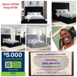 Queen Or King Size Glamorous Bed Frame