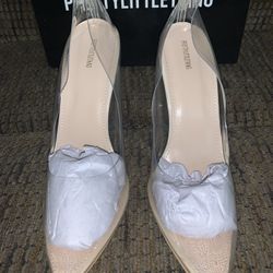 PRETTYLITTLETHING CLEAR HEELS