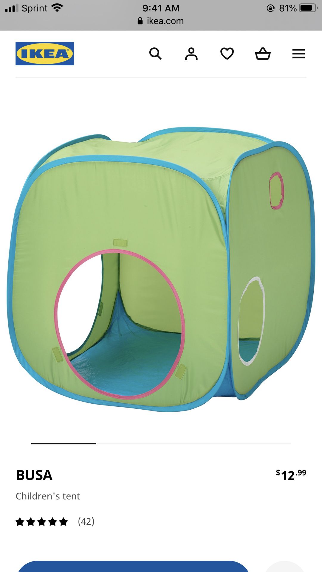 Kids play tent and tunnel