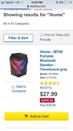 iHome - IBT68 Portable Bluetooth Speaker - Translucent gray